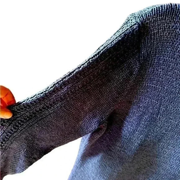 Rachel Zoe‎ large Navy blue open weave back and sleeve sweater. Worn once. - Picture 5 of 9